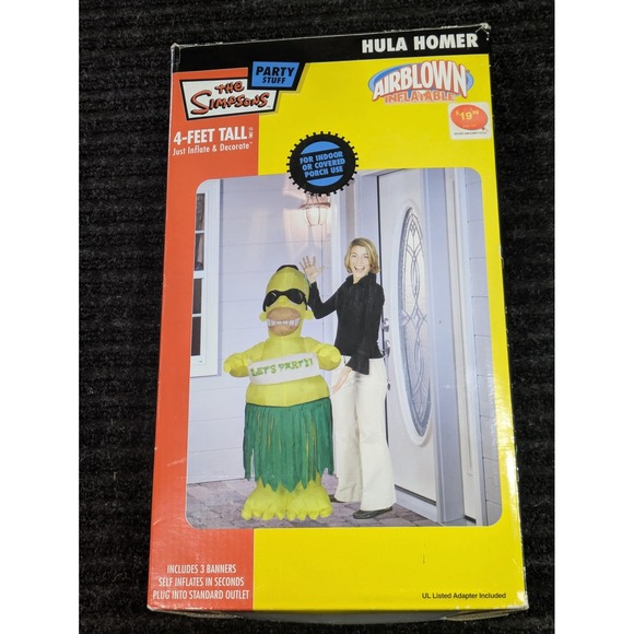 Vintage 2004 The Simpsons Hula Homer Airblown Inflatable 4-Foot Party Decor NIB - Picture 1 of 6